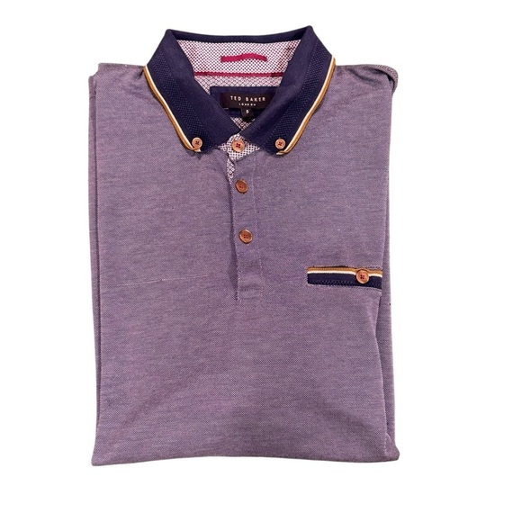 Ted Baker Navy and Gold Men's Shirt - Picture 2 of 6